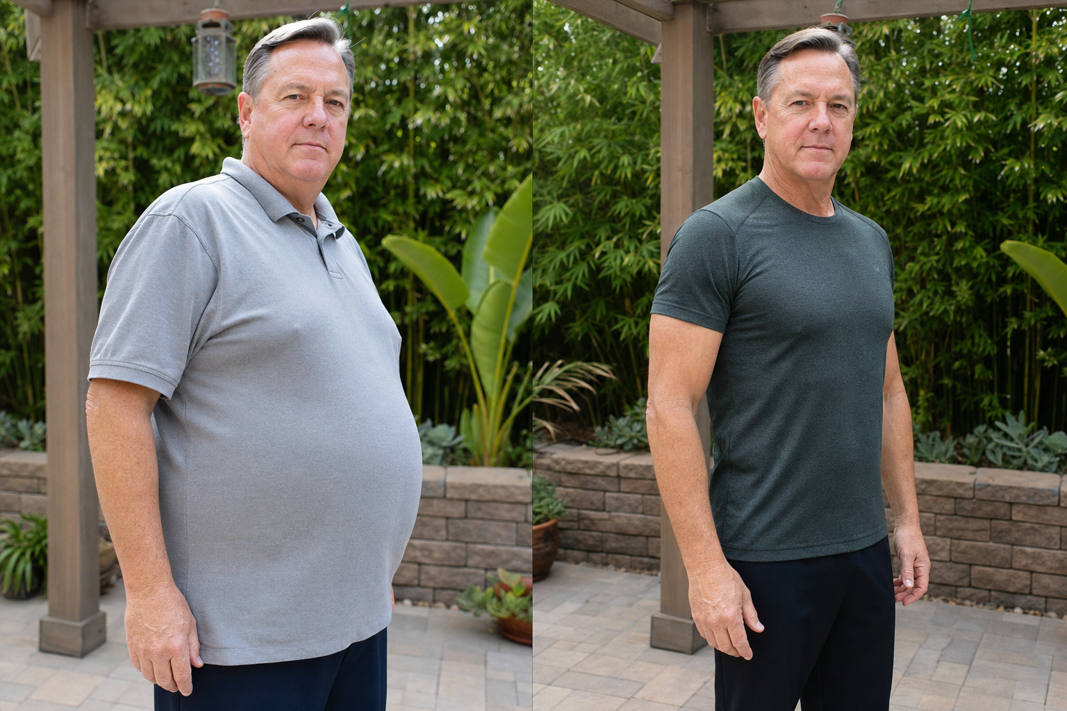 David T. before and after — 9 week transformation